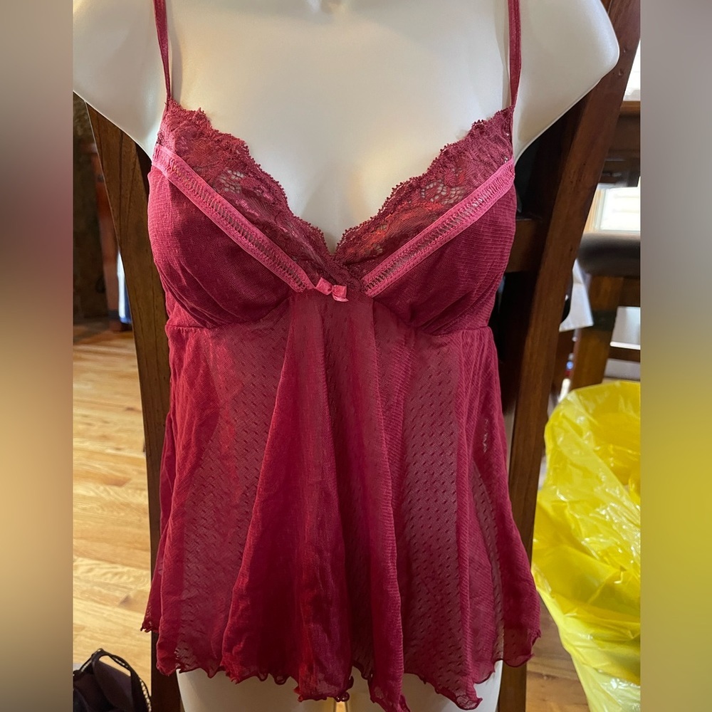 Donna Karan sexy red baby doll and matching panties. Never worn but no tags